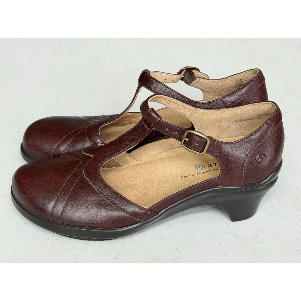 Aravon New Balance Women's 7B Maura Mary Jane Pump Red Brown Leather Shoes - Picture 2 of 10